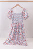 Blue floral smocked dress