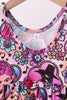 Purple character bamboo jumpsuit