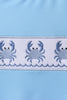 Blue crab embroidery one-piece swimsuit