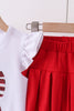 White bow sequin skort set