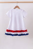 White bow sequin ruffle dress