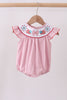Pink fireworks flag smocked jacquard bubble