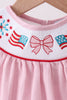Pink fireworks flag smocked jacquard bubble