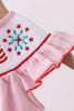 Pink fireworks flag smocked jacquard bubble