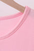 Pink flag bow sequin mom&me top