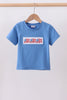Blue flag embroidery top