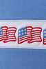 Blue flag embroidery top