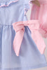 Blue Stripe Bow Seersucker Bloomer Set