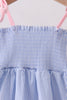 Blue Stripe Smocked Seersucker Mom Dress