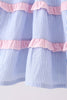 Blue Stripe Smocked Seersucker Mom Dress