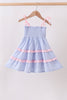 Blue Stripe Smocked Seersucker Mom Dress