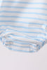 Blue Sports Ball Stripe Applique Bubble