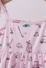 Pink golf print tiered dress