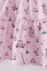 Pink golf print tiered dress