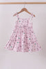 Pink golf print tiered dress