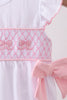 White Bow Smocked Jacquard Bubble