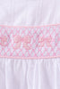 White Bow Smocked Jacquard Dress