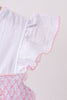 White Bow Smocked Jacquard Dress