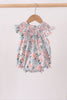 Pink Floral Smocked Bubble