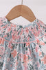 Pink Floral Smocked Bubble