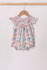 Pink Floral Smocked Bubble