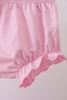 Pink stripe seersucker strawberry smocked bloomer set