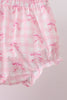 Pink bow print scalloped bloomer set