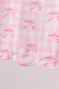 Pink bow print scalloped bloomer set