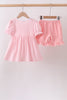 Pink Gingham Animal Embroidered Set