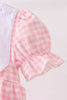 Pink Gingham Animal Embroidered Bubble