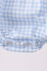 Blue Gingham Animal Embroidered Bubble