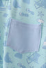 Blue beach print pocket top