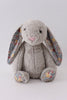 Grey floral plush bunny