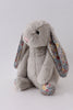 Grey floral plush bunny