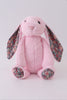 Pink floral plush bunny