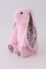 Pink floral plush bunny