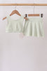 Green Scalloped Yoga Skorts Set