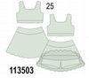 Green Scalloped Yoga Skorts Set