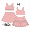 Pink Scalloped Yoga Skorts Set