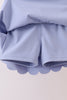 Violet Scalloped Yoga Skorts Set