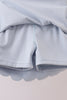 Blue Scalloped Yoga Skorts Set