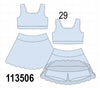 Blue Scalloped Yoga Skorts Set