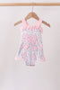 Pink Floral Bow Applique Bow Bubble