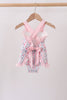 Pink Floral Bow Applique Bow Bubble