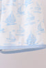 Blue Sailboat Embroidered Set