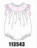 Pink Bow Smocked Swiss Dot Bubble