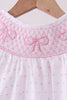 Pink Bow Smocked Swiss Dot Shorts Set