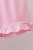 Pink Bow Smocked Swiss Dot Shorts Set