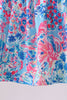 Pink tropical floral print ruffle bow bloomer set