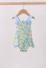 Green lemon print ruffle bubble